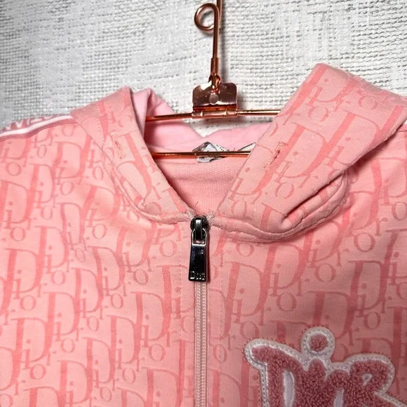 Dior Kids pink monogram logo zip up jacket size 6-7Y - Picture 5 of 10